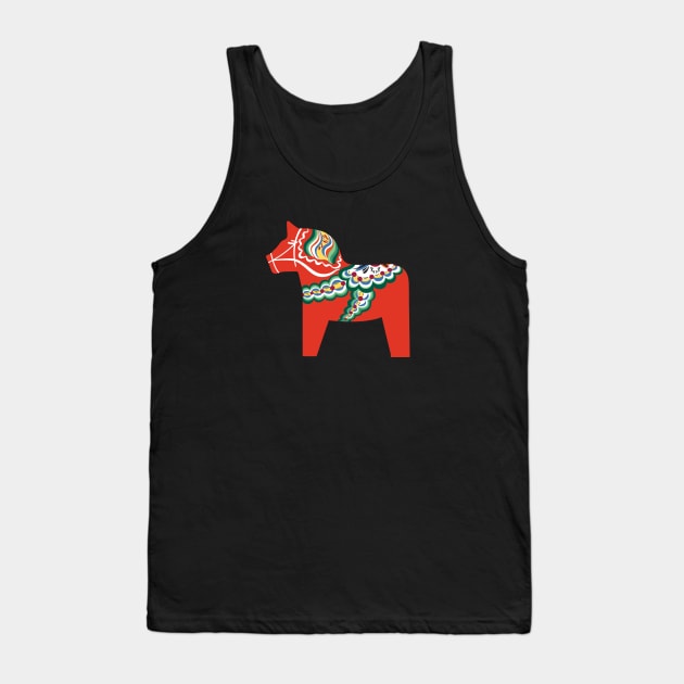 Swedish Dala Horse Tank Top by Chewbaccadoll